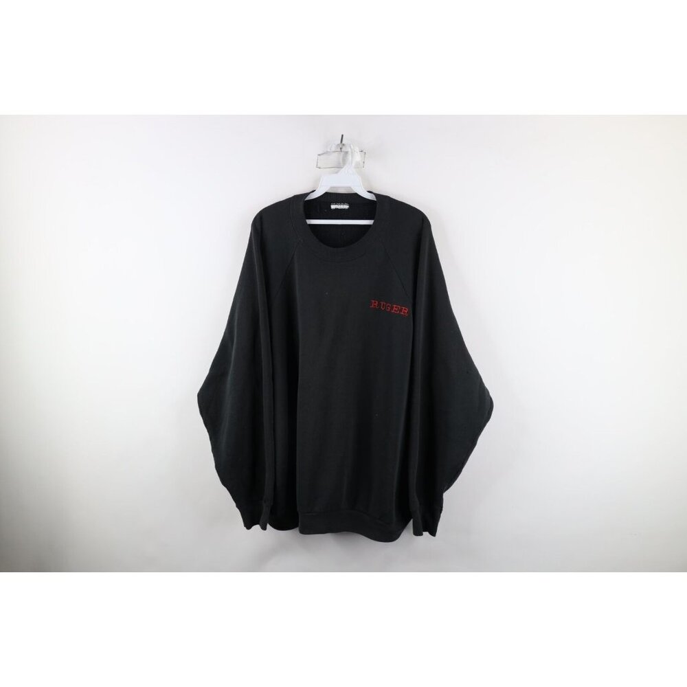 Vintage 90s Ruger Firearms Mens 4XL Distressed Spell Out Crewneck Sweatshirt USA